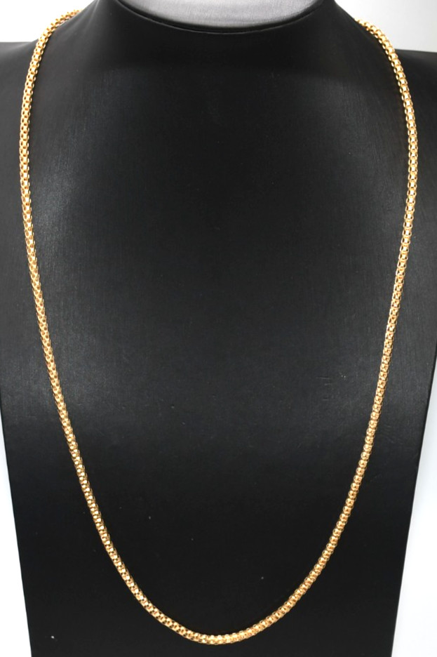 UNOAERRE Tubular Chain Necklace Solid 18K Yellow Gold Vintage ’70 60cm