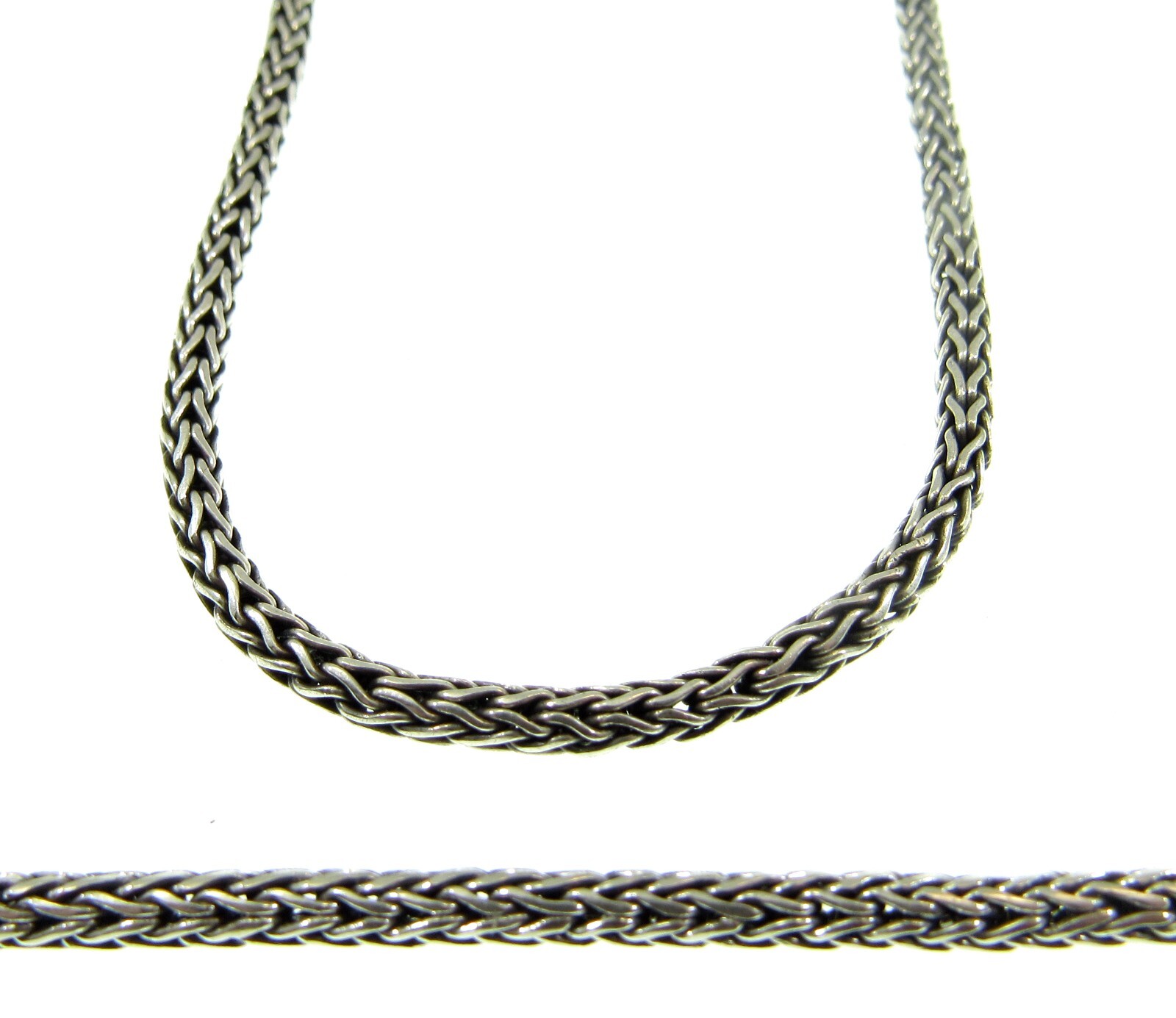3MM Handmade Solid 925 Sterling Silver Balinese FOXTAIL Chain/Necklace Bali