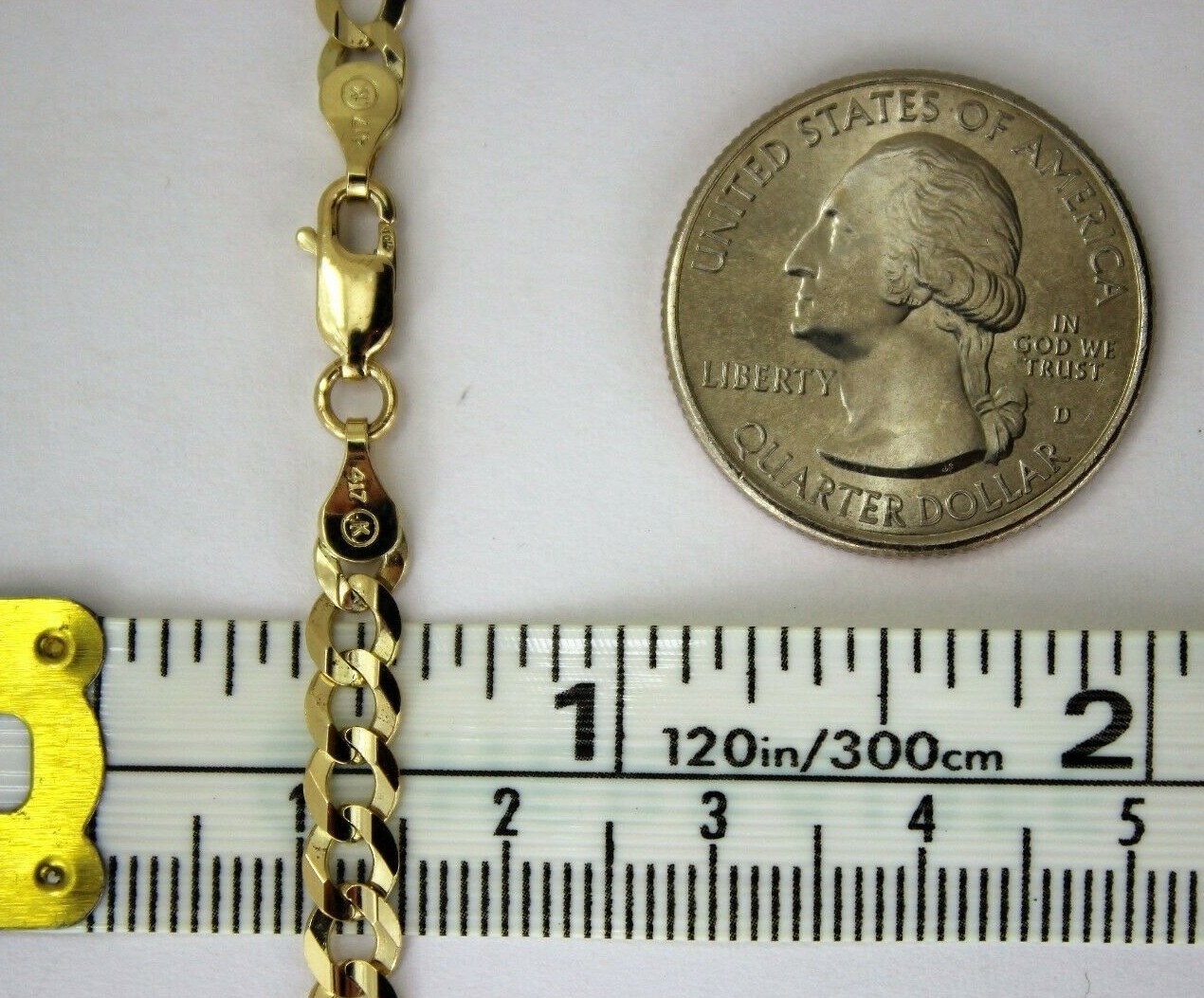 10K Solid Gold Cuban Link Chain Necklace Bracelet for Men Women 2mm~13mm 7″~30″