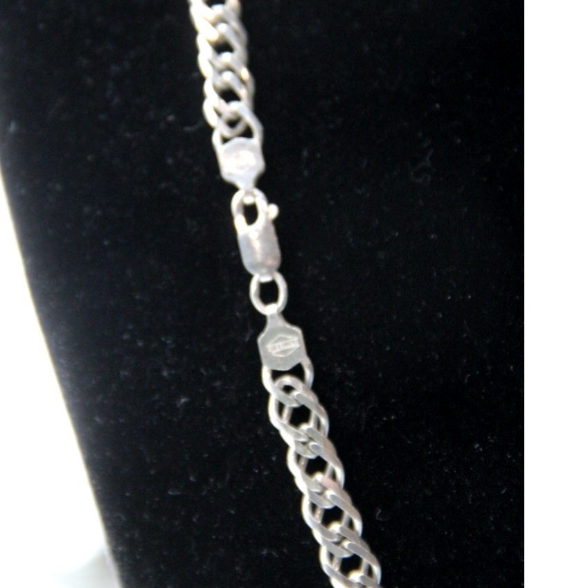 Vtg Sterling Silver Doubled Curb Link Chain Necklace 20″ 21.36g 4mm 925 Signed