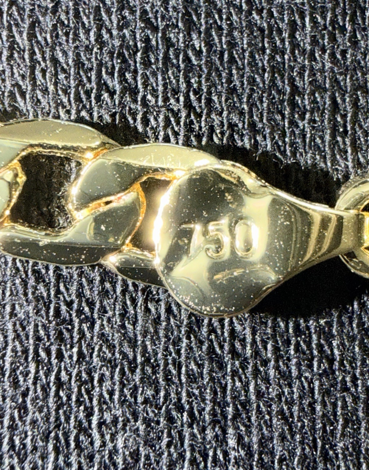 18k Yellow Gold Filled 6mm 24 Inch Figaro Chain Necklace Italy 750 Stamped New