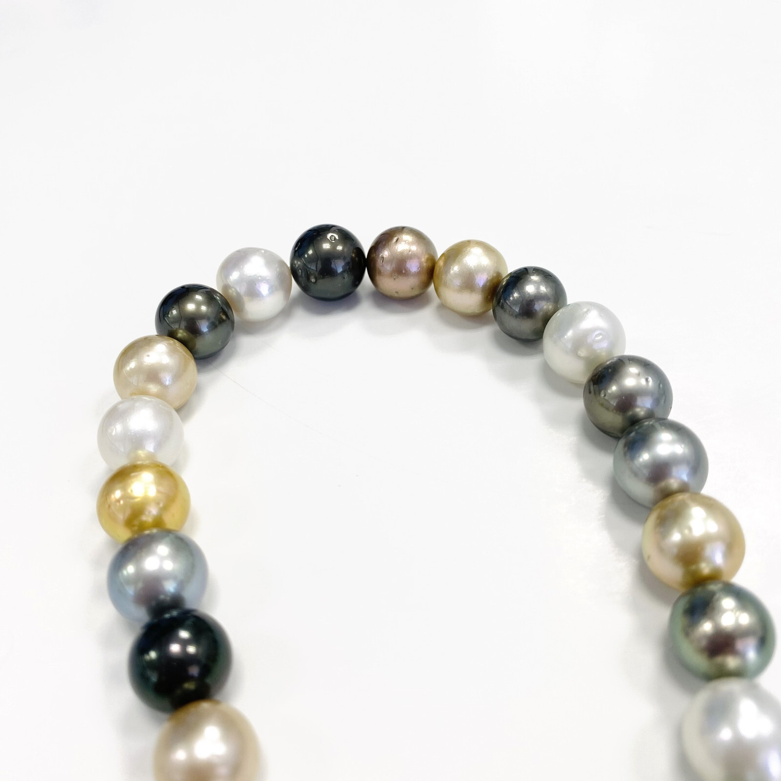Tahitian Pearl Necklace Loose Strand 11mm-14mm Rounds Multicolor High Luster