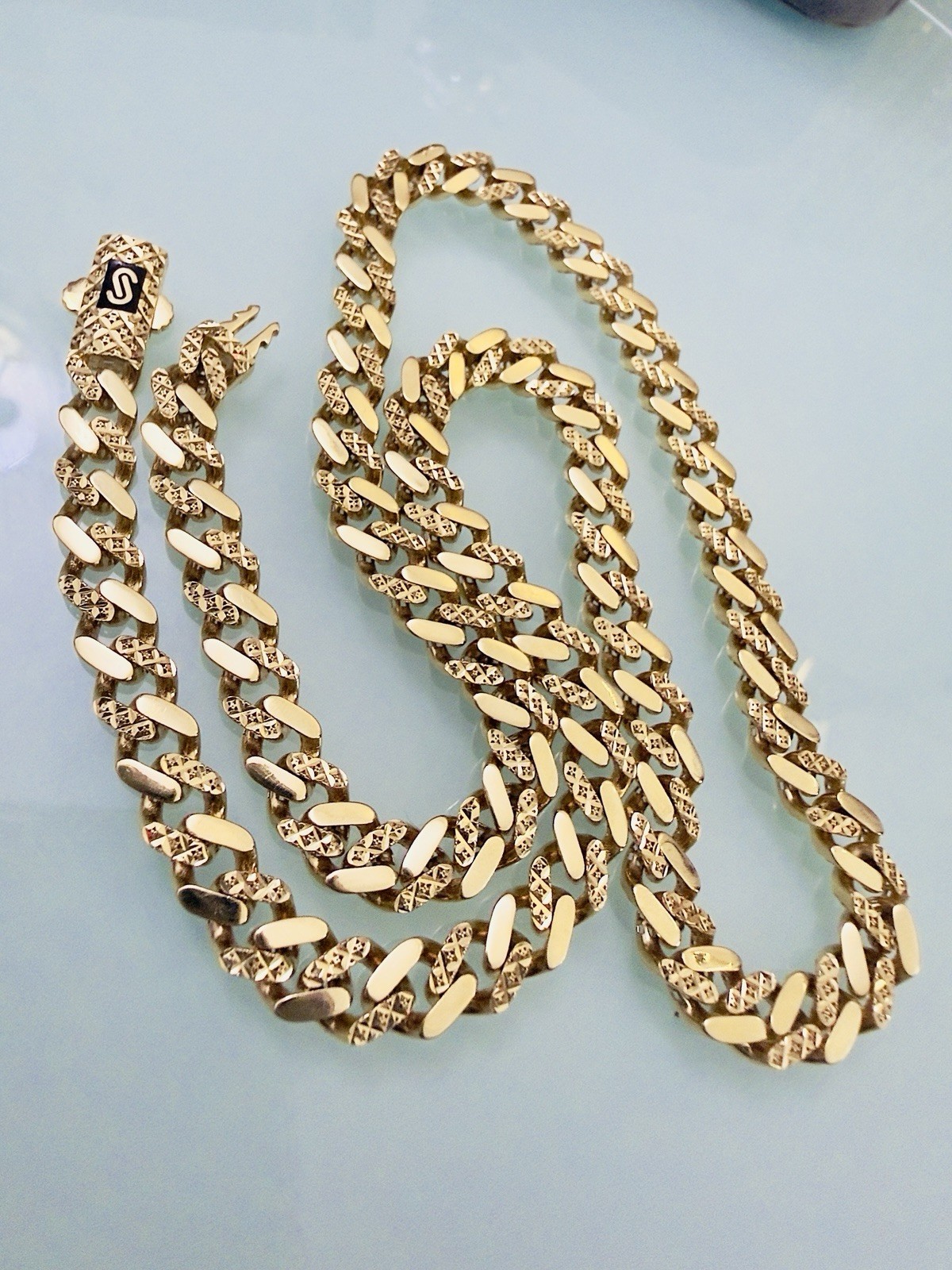 18K 750 Solid Yg Dubai Gold Curb Cuban Link Chain Men Necklace 20” 7mm Chunky