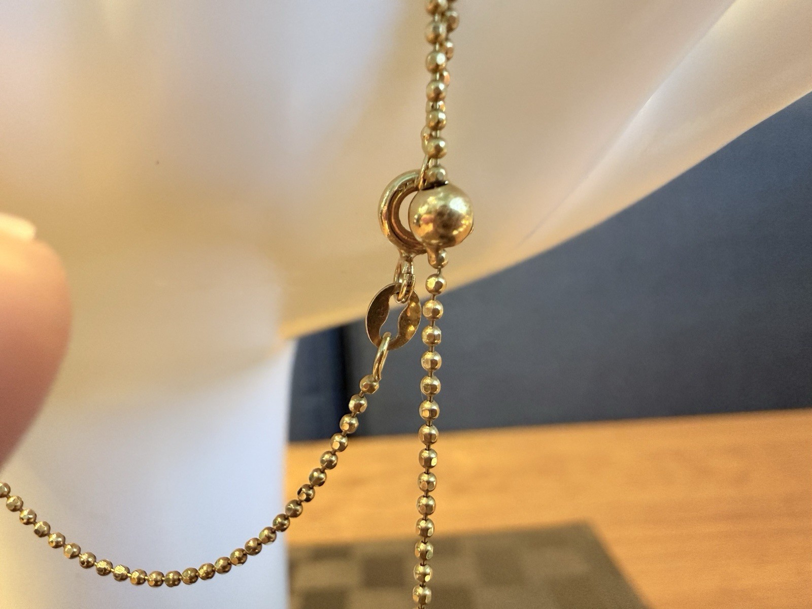 Vintage Solid 18K Yellow Gold Italian Ball Station Necklace – 18″ 3.78g 750