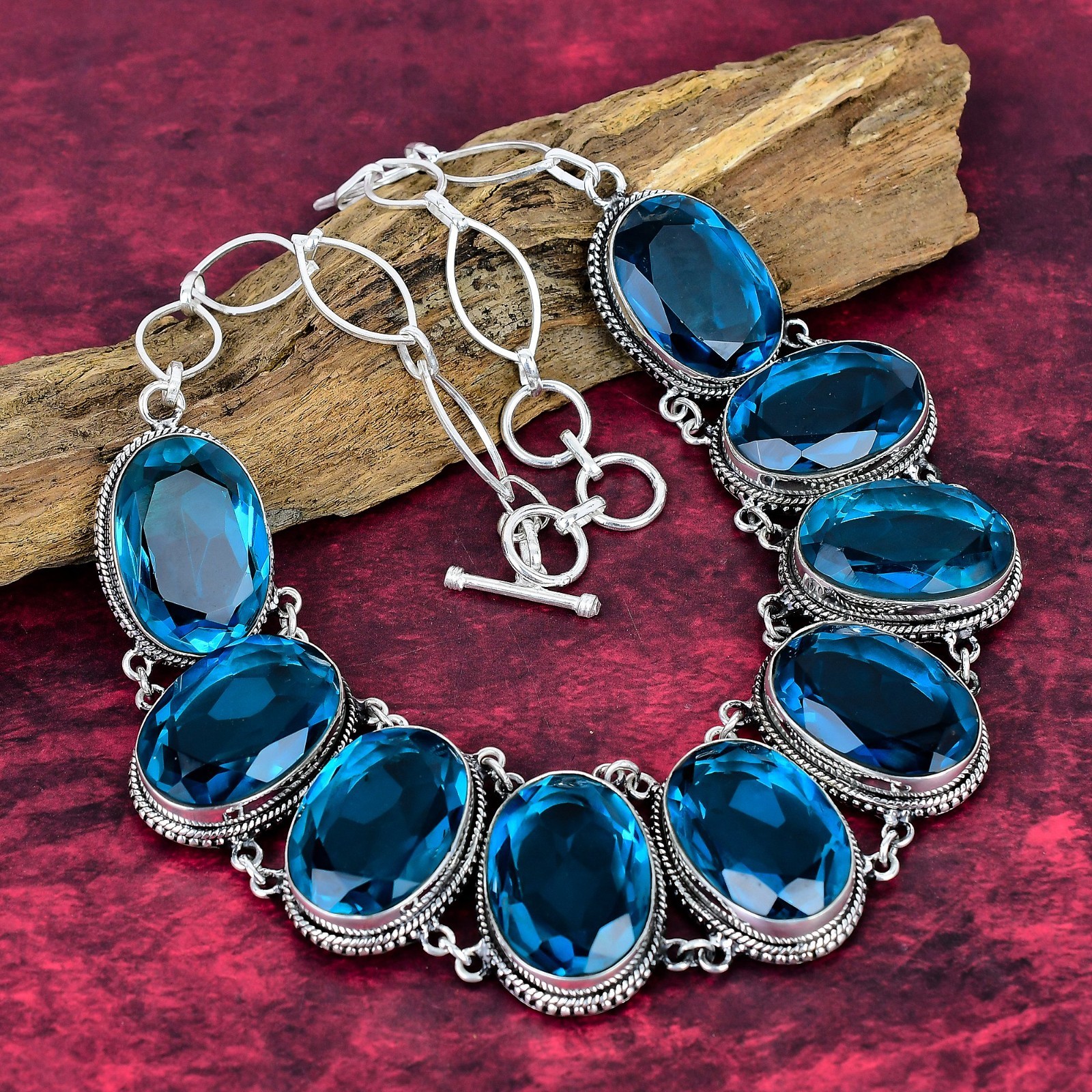 Indicolite Gemstone Handmade 925 Solid Silver Necklace Jewelry Love Forever Gift