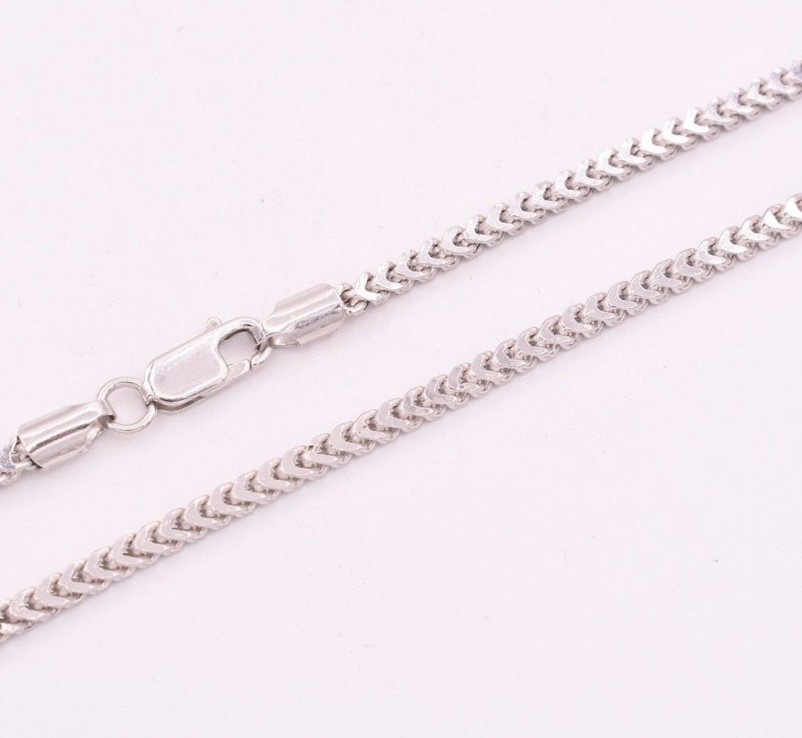 2.3mm Anti-Tarnish Solid Franco Chain Necklace Real 925 Sterling Silver ITALY