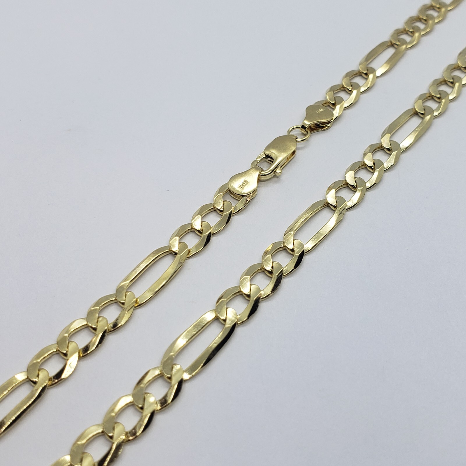 Authentic 14K Solid Gold Figaro Link Chain Men Women 7mm~8.5mm Necklace 7″~30″