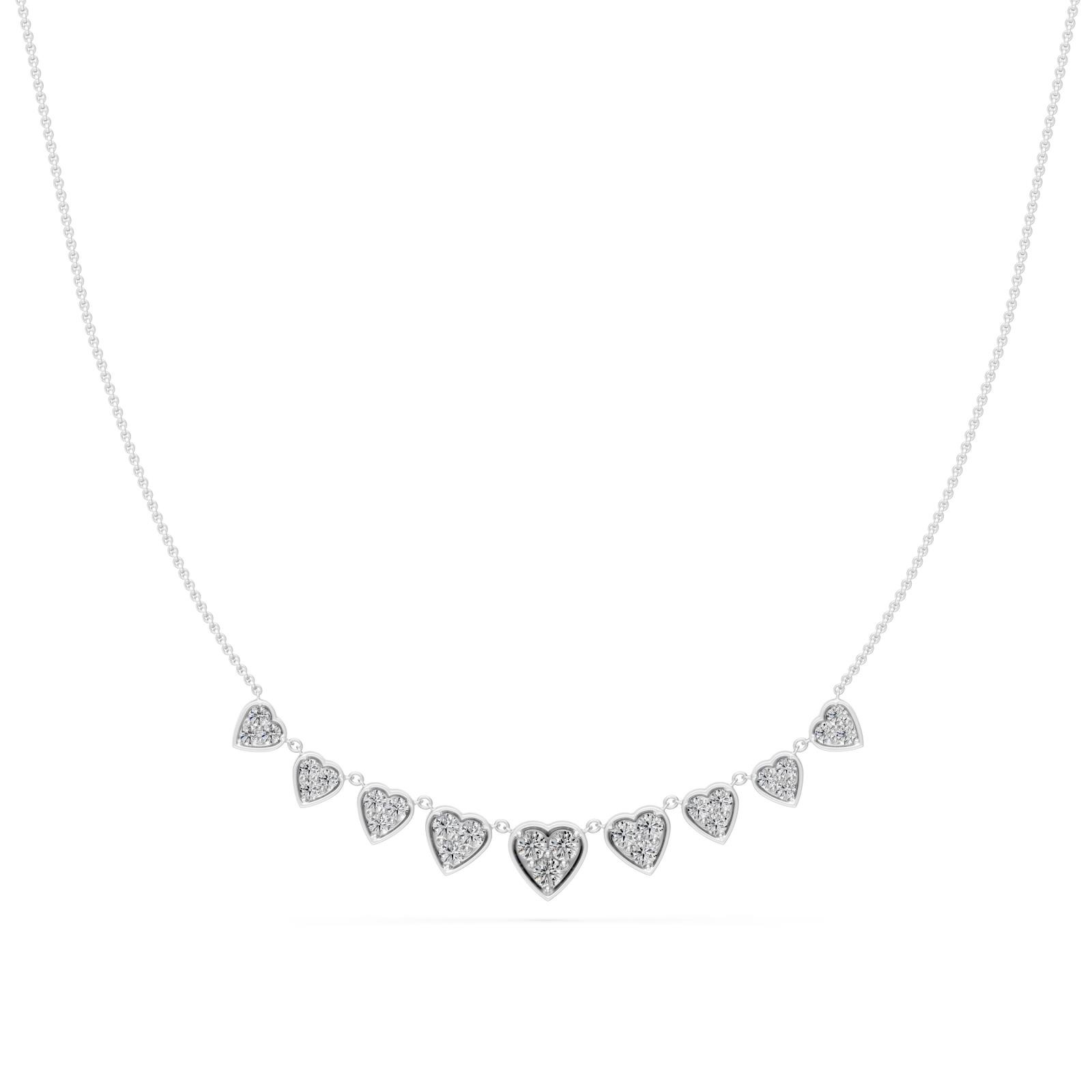 0.8 Ct Round Cut Diamond Pendant Necklace VS1 D-F White Gold 14k