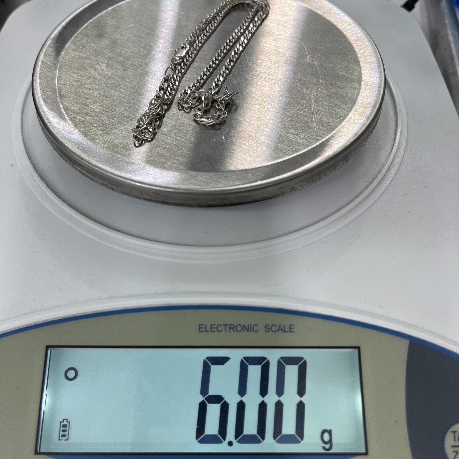 Silver 925 Double Curb Link Chain Necklace 6.0 Grams 40cm. Brand New