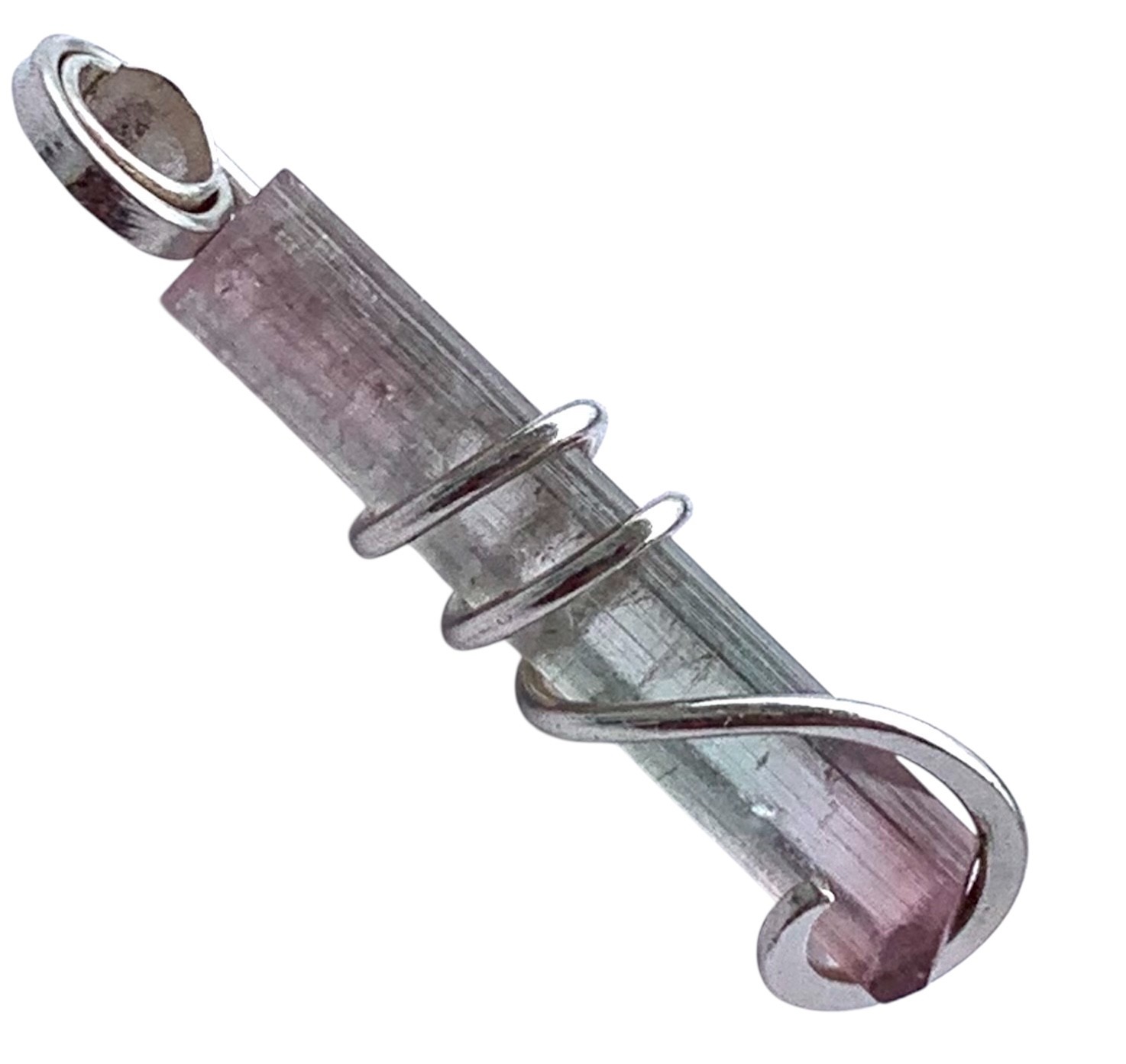 7.00 TCW watermelon tourmaline Necklace watermelon Crystal Pendant Raw Crystal