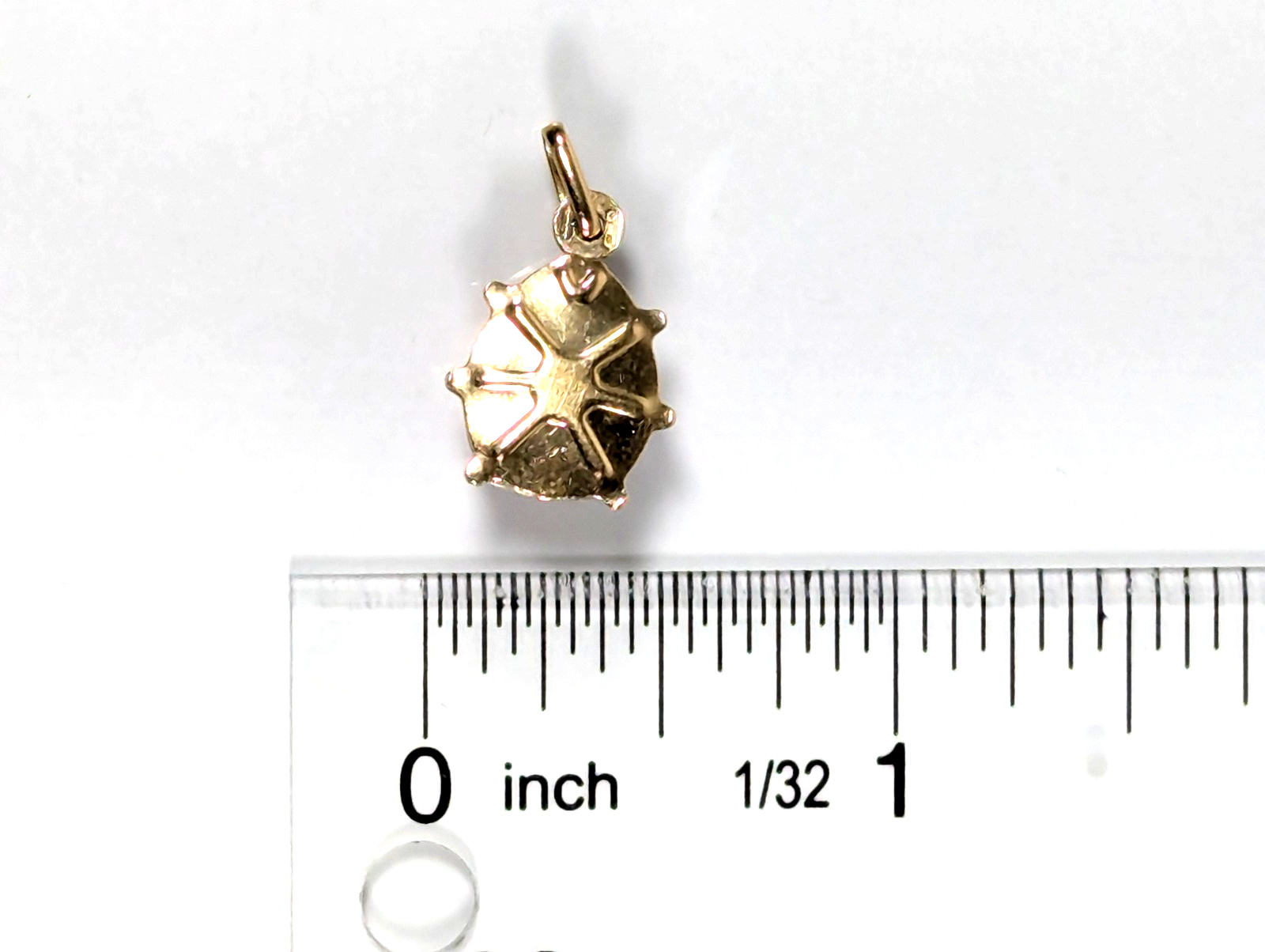 Vintage 18K SOLID Yellow Gold Lady Bug Pendant Charm Jewelry Gift FREE Shipping