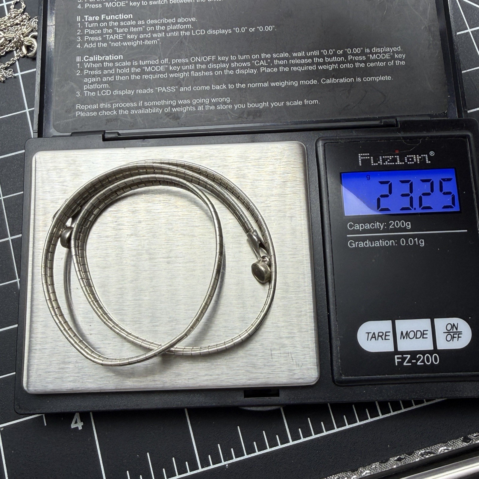 READ Vintage 925 Sterling Italian 6mm Omega Chain Choker Silver Necklace 15″