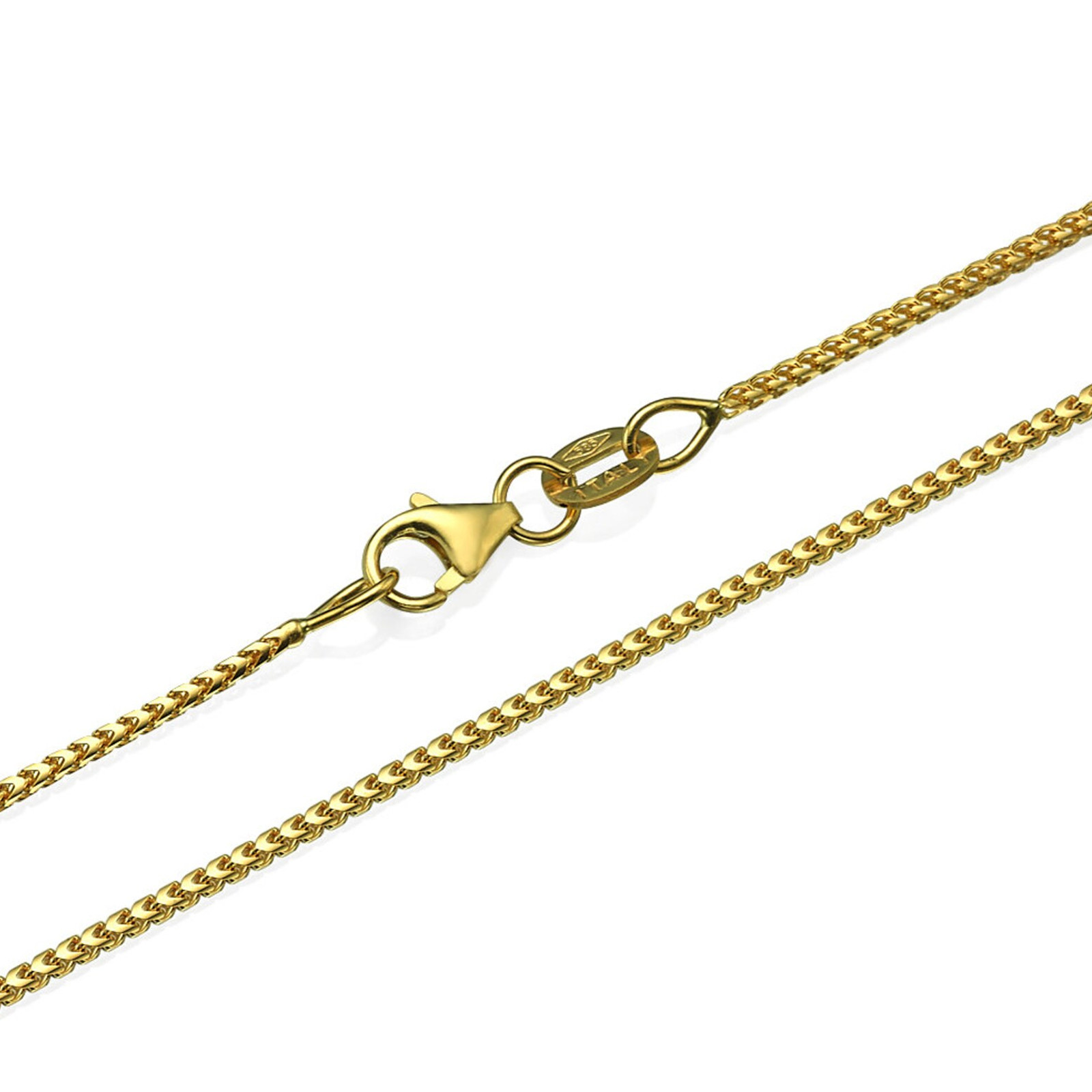 1.1mm SOLID 14K Yellow Gold Franco Chain Necklace – 16″ 18″ 20″ 22″ 24″ 26″ 28″