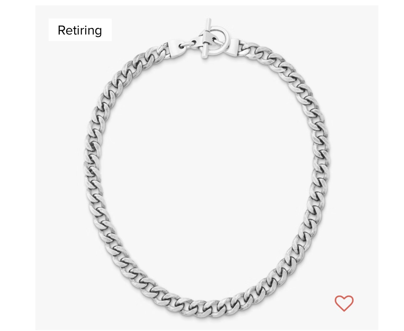 James Avery Men’s Bold Curb Chain Toggle Necklace 20 Inches