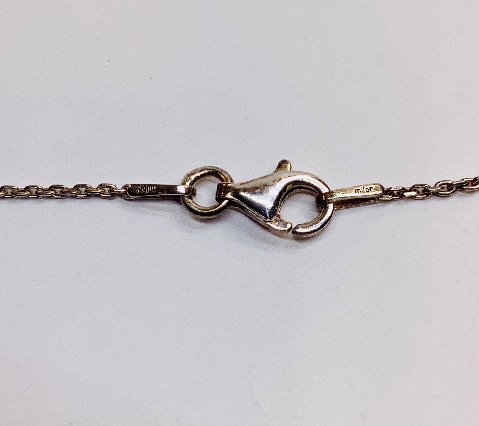 Milor Sterling Silver Unique Swirl Moon Cut Oval Bead Station Necklace 18” Italy