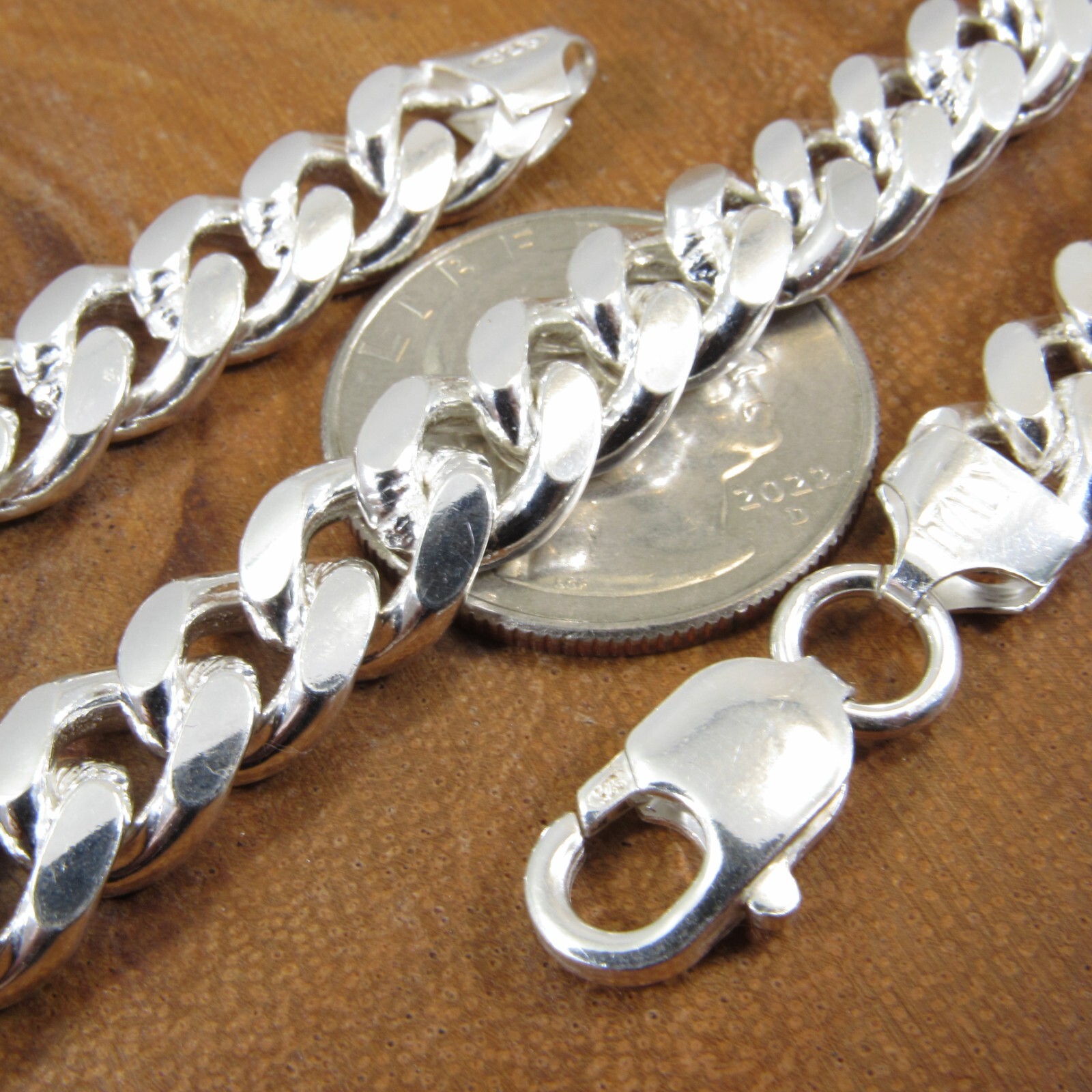 Real Solid Genuine 925 Sterling Silver Men’s Italian MIAMI CUBAN Hip Hop Chain