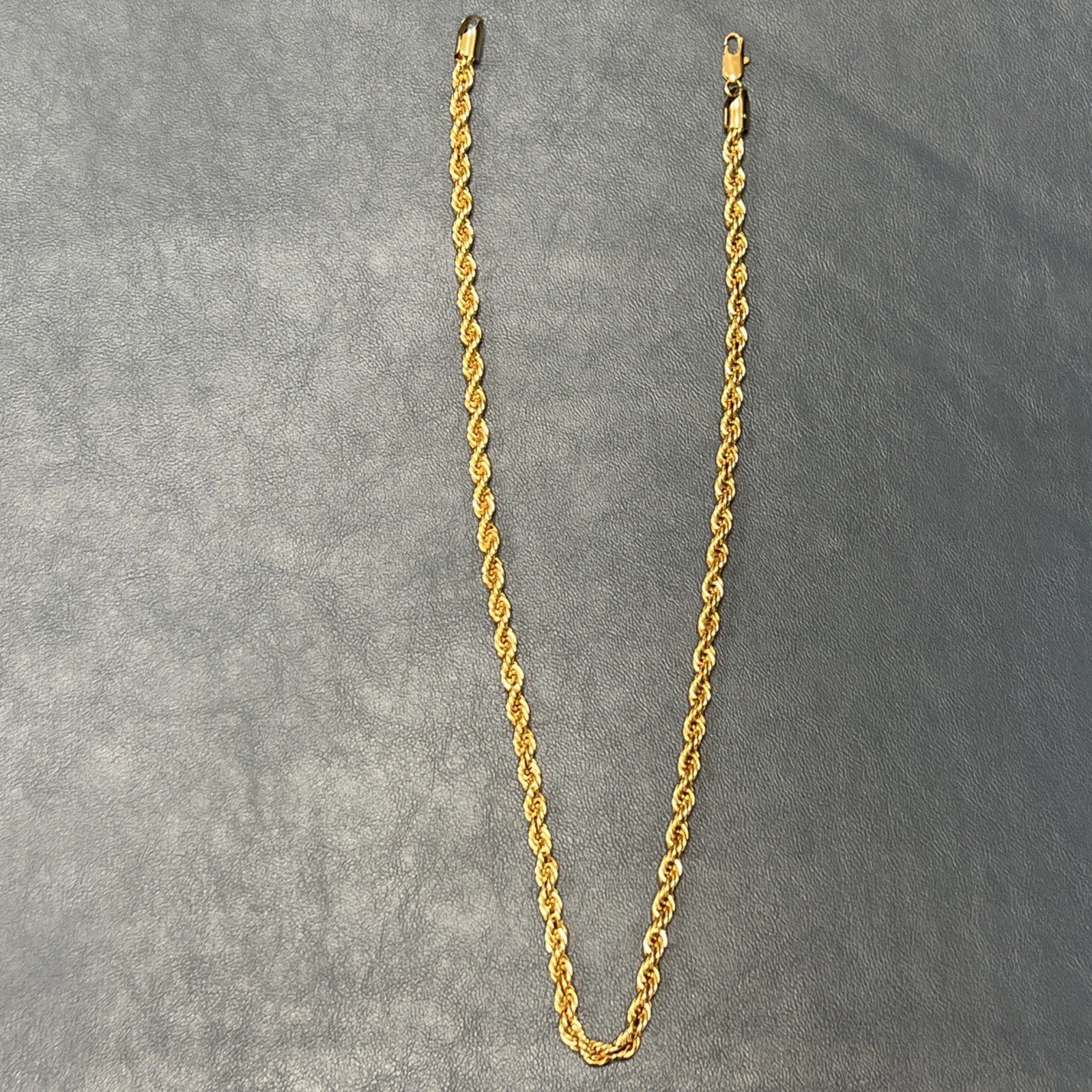 6MM 20INCH DIAMOND CUT ROPE CHAIN 14KT ELECTROPLATED 10x HIGH QUALITY