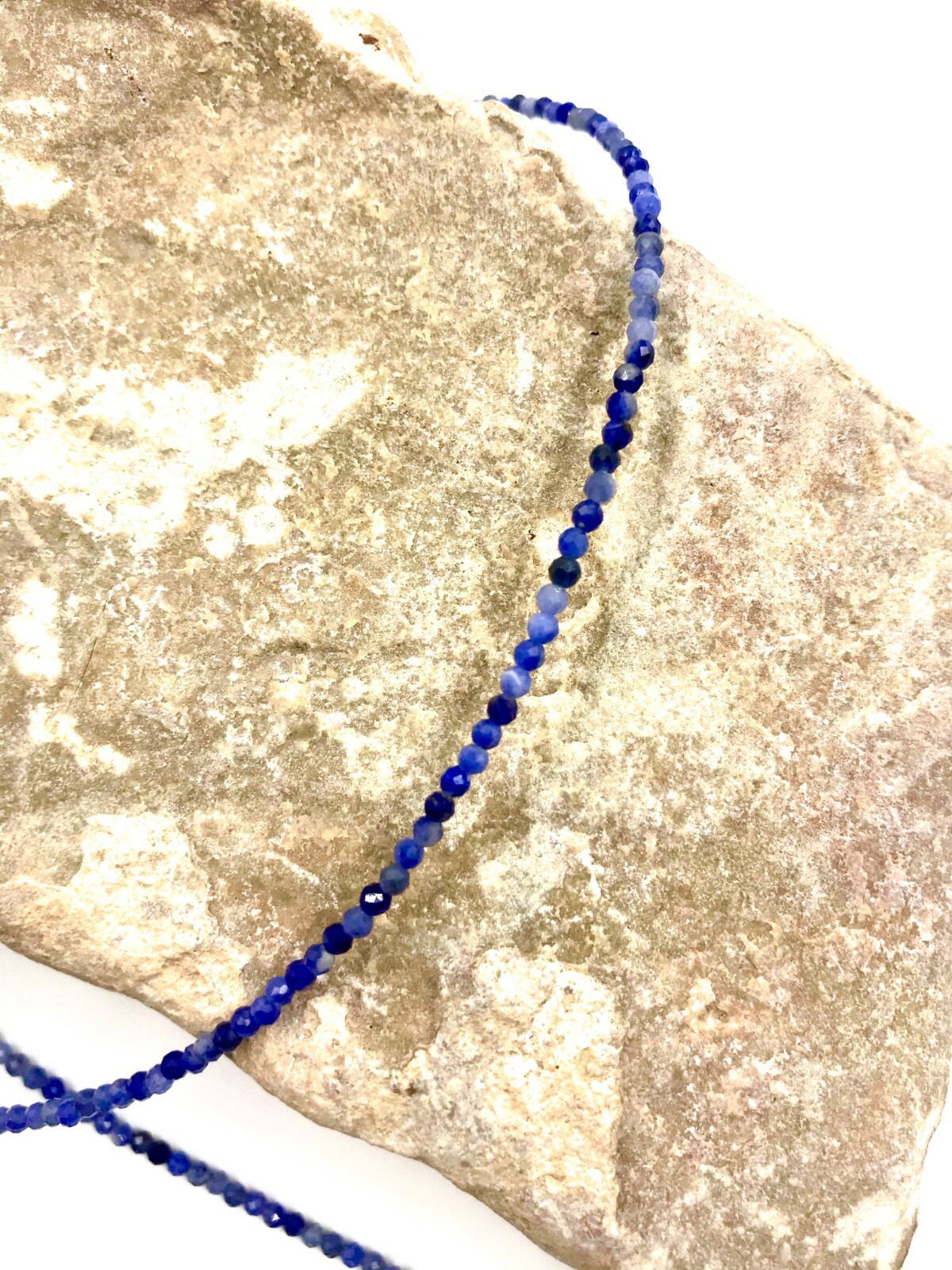 Genuine Sodalite Beads 925 Silver Necklace Jewelry Women Handmade USA SELLER