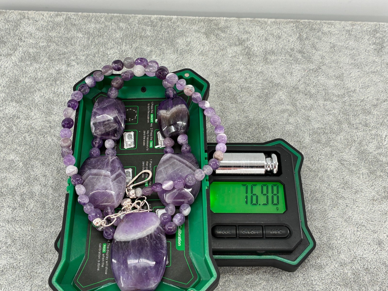 Jay King DTR Cape Amethyst Beaded Station Necklace Sterling Silver HSN Purple