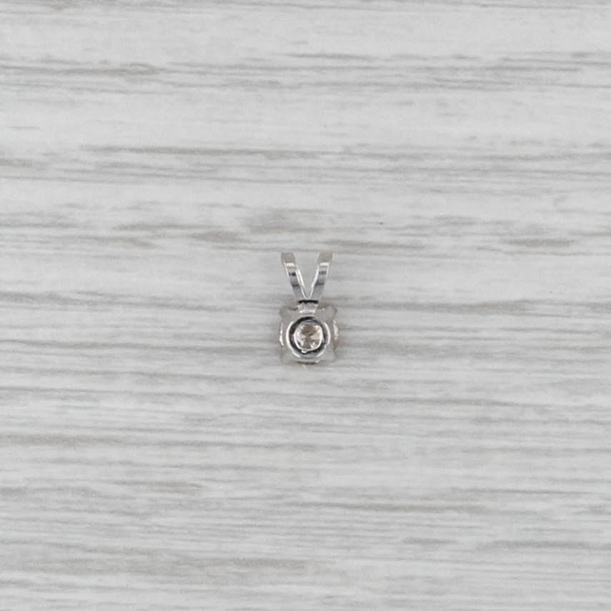 New 0.37ct Diamond Solitaire Pendant 14k White Gold 4 Prong Small Round Drop