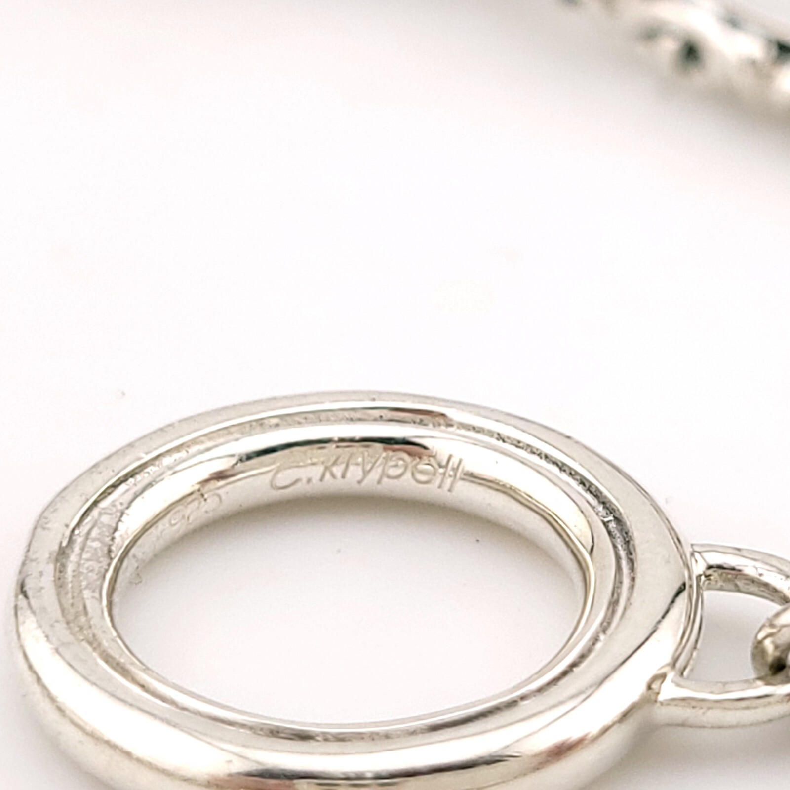 New Charles Krypell Sterling Silver Twist Oval Chain Link 36 in Toggle Necklace
