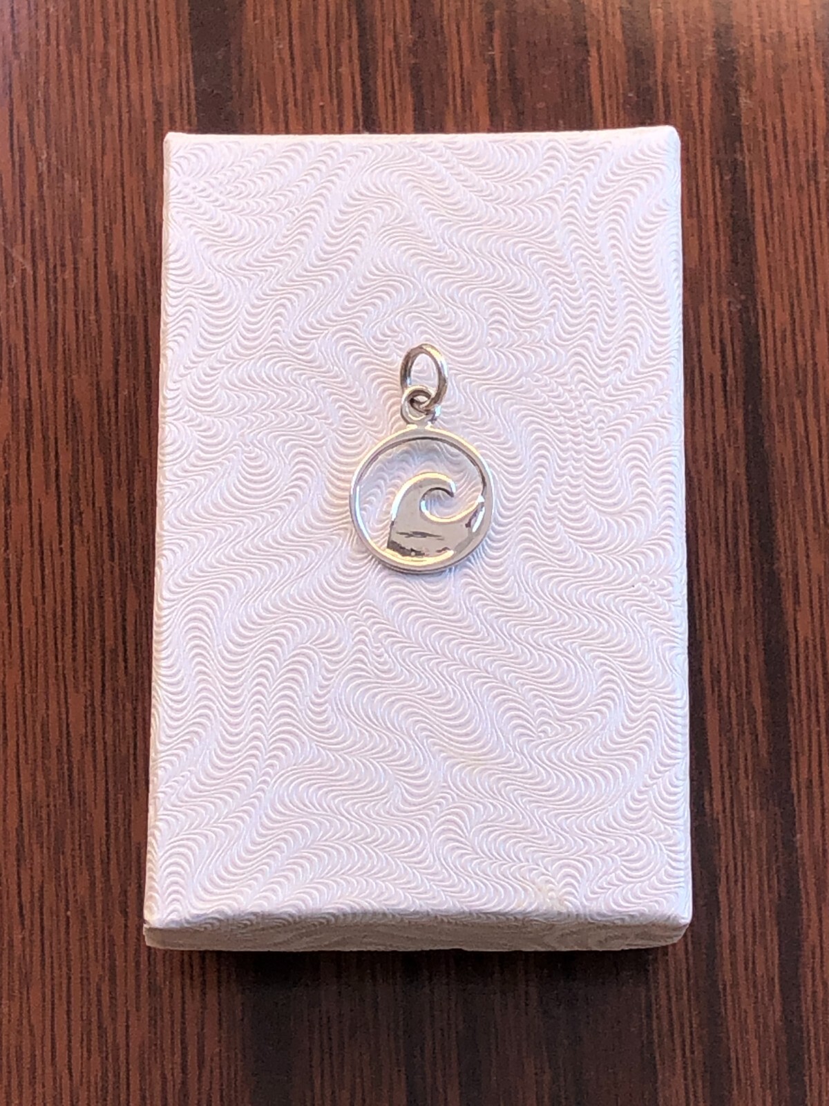 925 Sterling Silver Ocean Wave Pendant TINY Charm Women 11.8mm(0.46″)/19mm0.75″