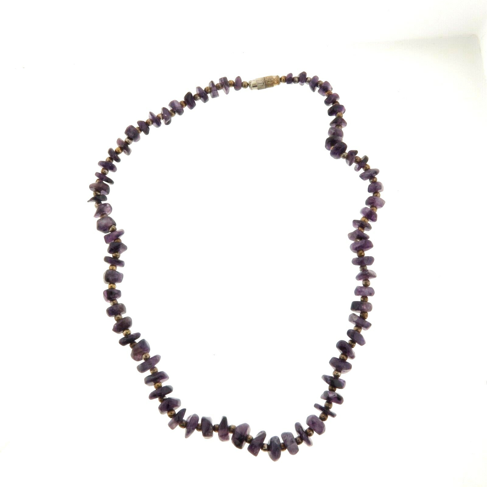 Graduated Amethyst Nugget Bead Necklace 7 – 12 mm 18 inch