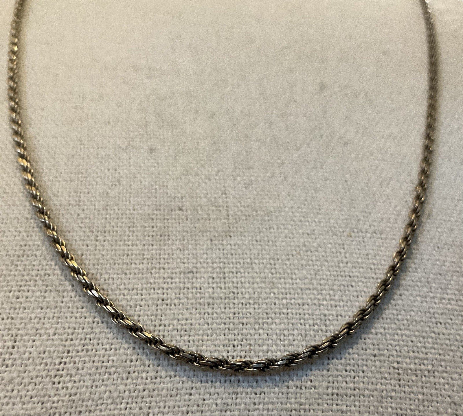 FAS Signed Italy Sterling Silver Twisted Rope Chain 7 Grams Necklace 24″