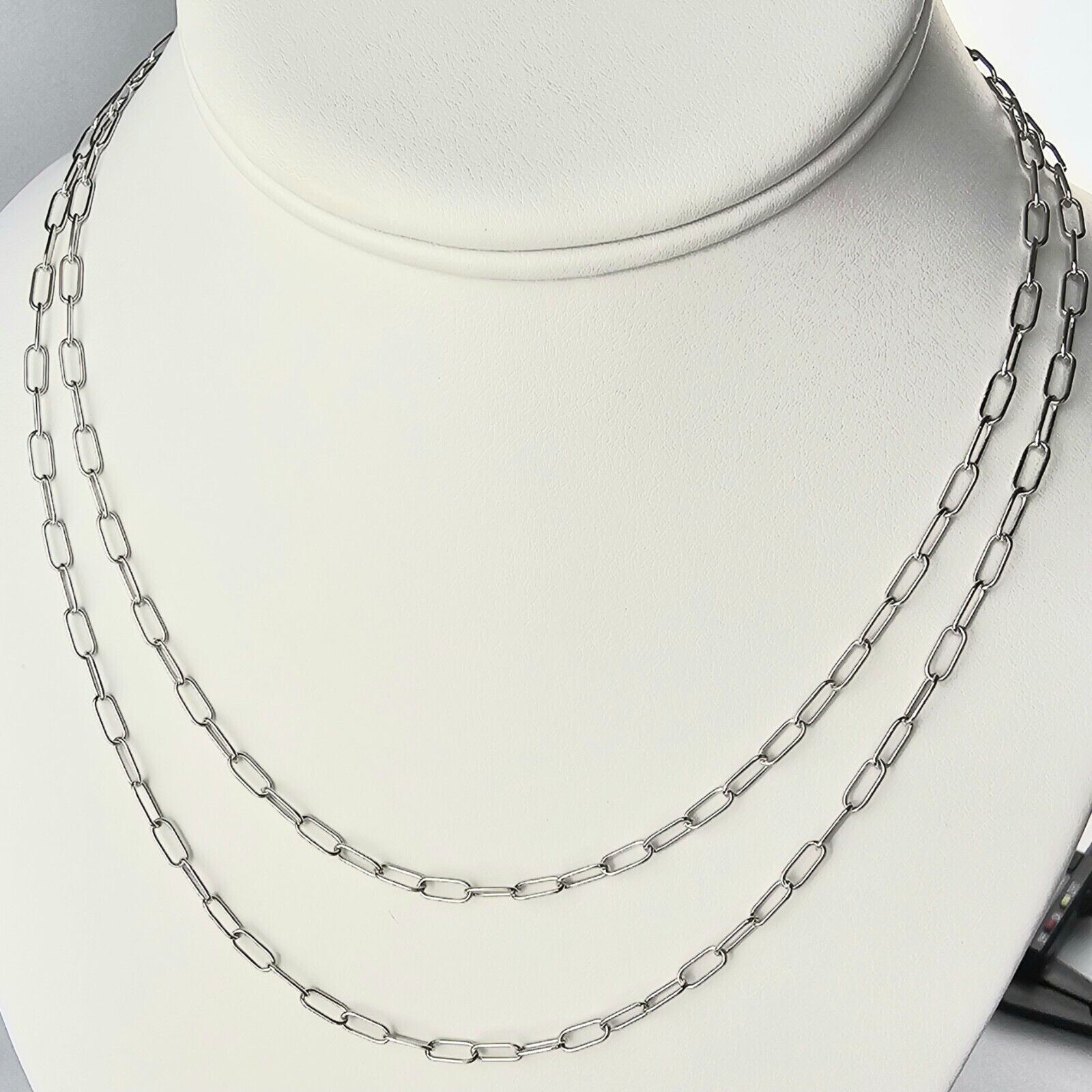 Solid 925 Sterling Silver Italy Paperclip Open Link 2.5mm Thick Chain 16″, 18″