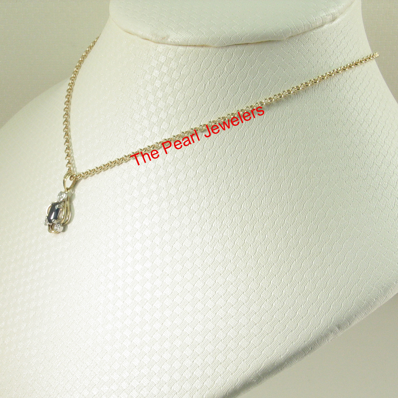 Genuine & Natural Blue Sapphire Diamonds Pendant In 14kt Yellow Solid Gold TPJ
