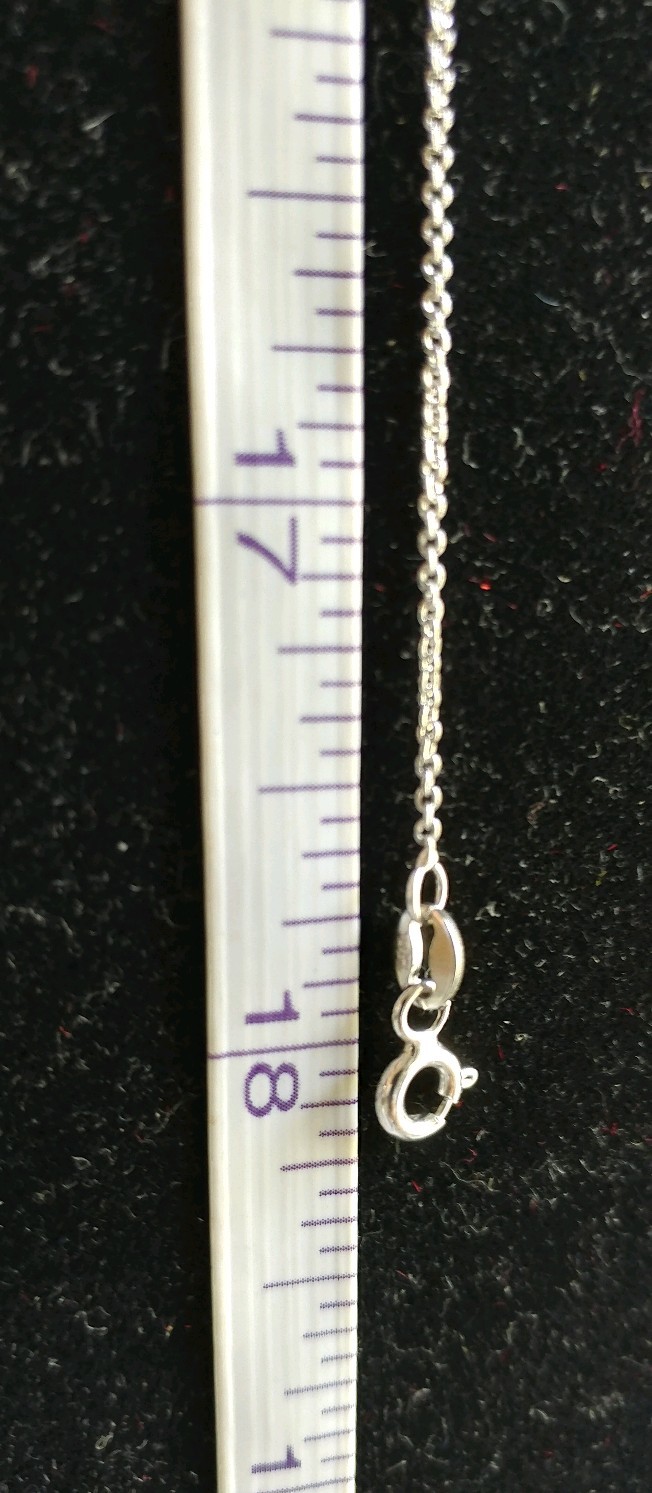 Genuine 18K White Gold Flower Pendant & Oval Chain 18.11″ Necklace 4.7g Italy