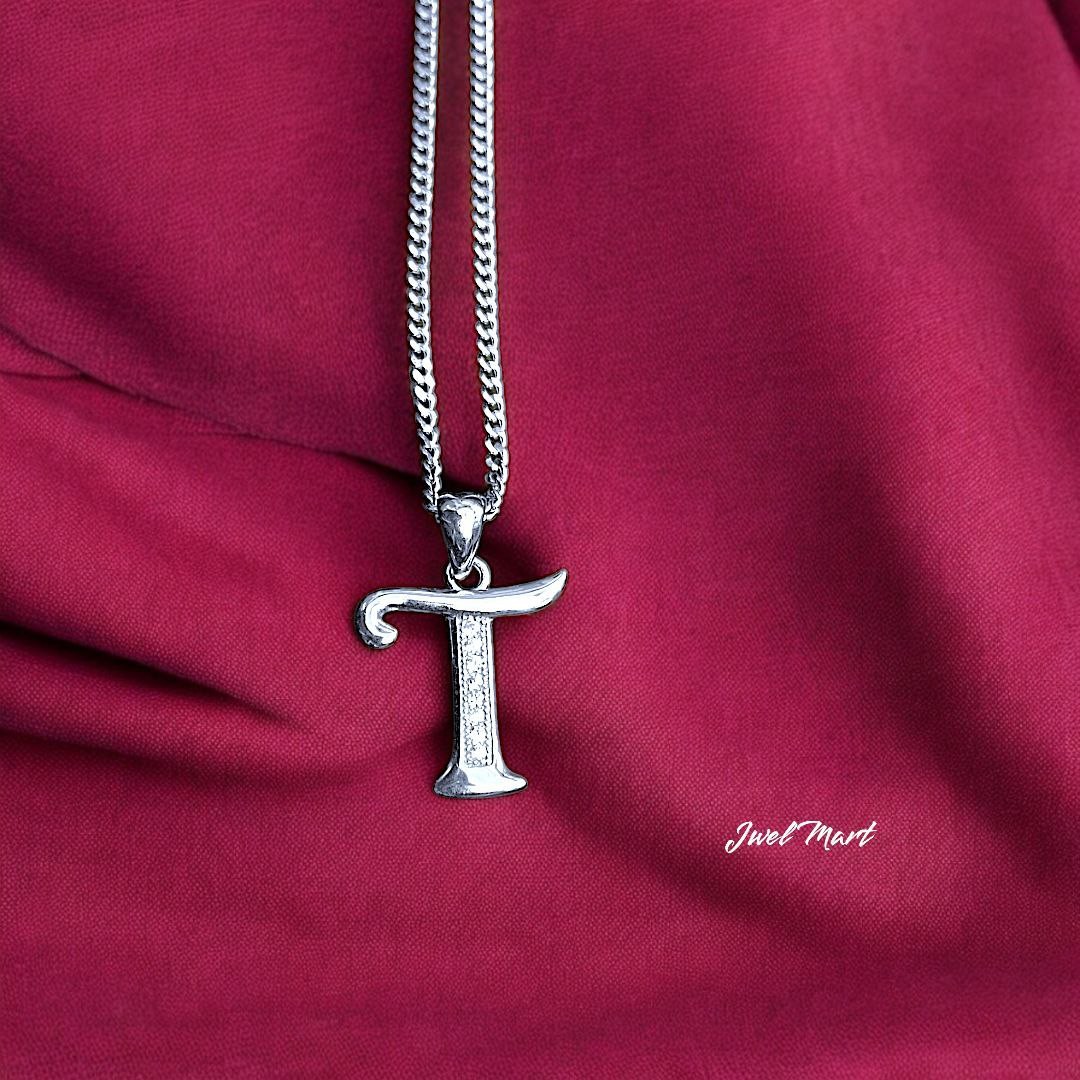 925 Silver A-Z Initial Necklace | Alphabet Pendant Chain | Gift for Him Her
