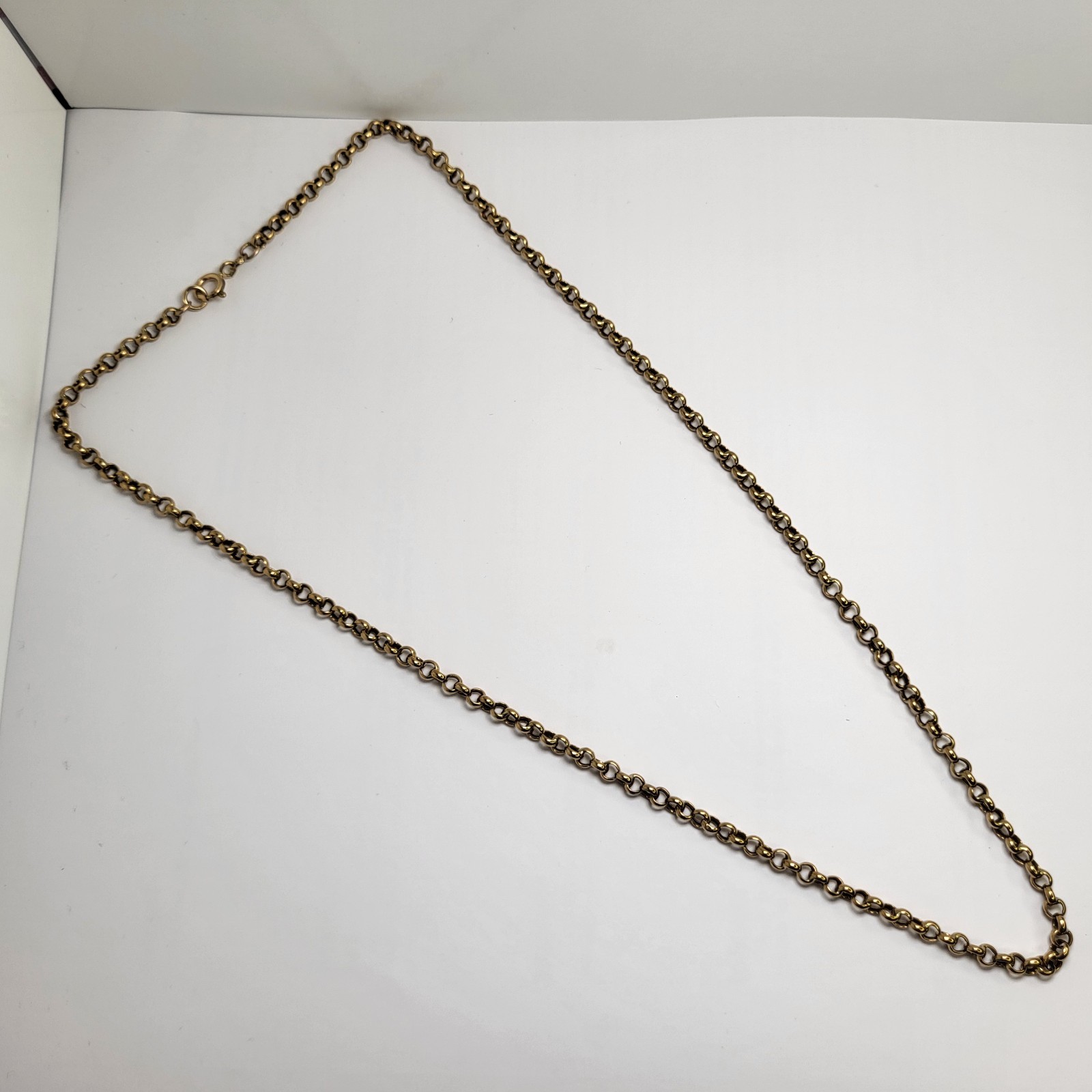 9ct Gold Belcher Chain 7.65g 20.5″ Italian Import UNOAERRE Rolo [M73]