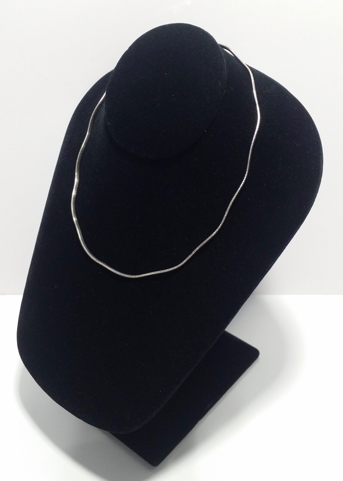 Sterling Silver 925 Herringbone Wavy Chain Necklace Italy 16.25″