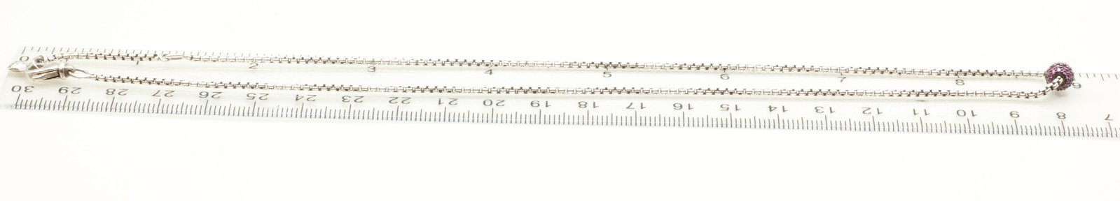 David Yurman Petite Pavé Single Station Necklace with Pink Sapphires 16-17″