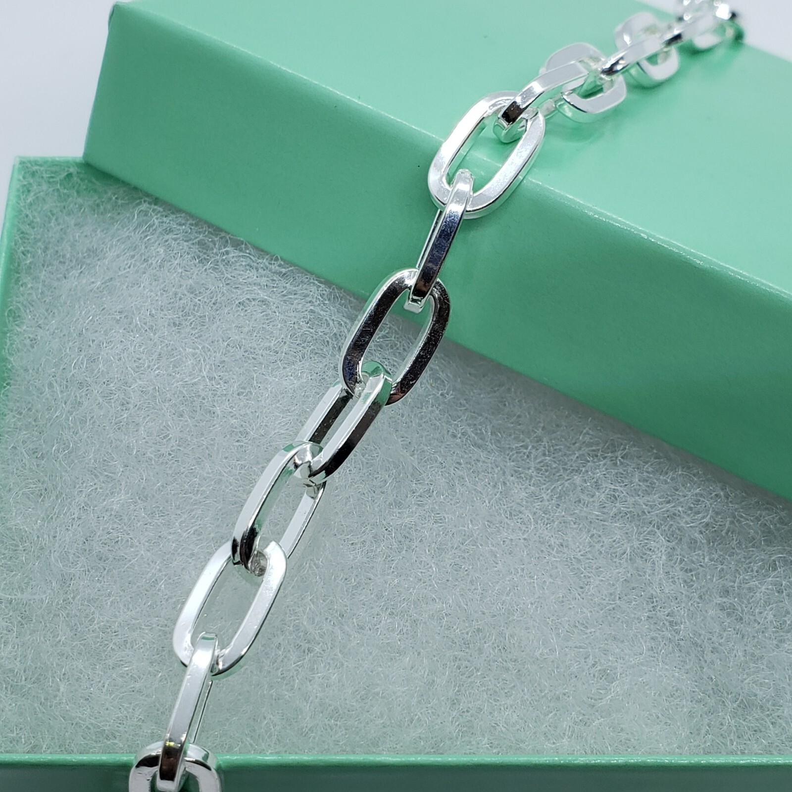 Sterling Silver Paperclip Cable Chain Necklace Bracelet Square Wire 6.5mm 7″~30″