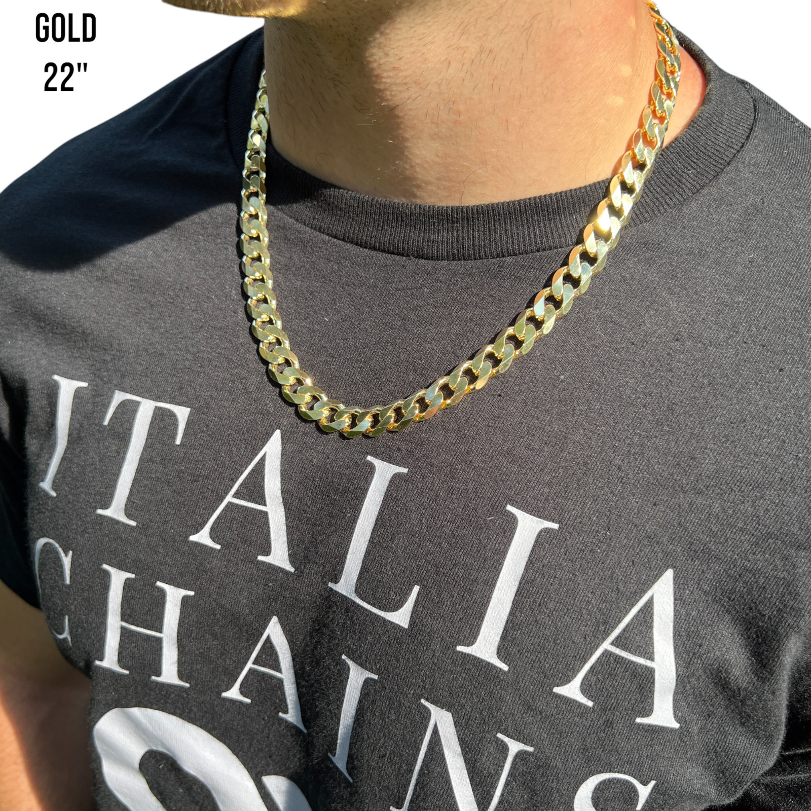 12mm Curb Link Chain – Real Solid 925 Sterling Silver Or 14k Gold Vermeil ITALY
