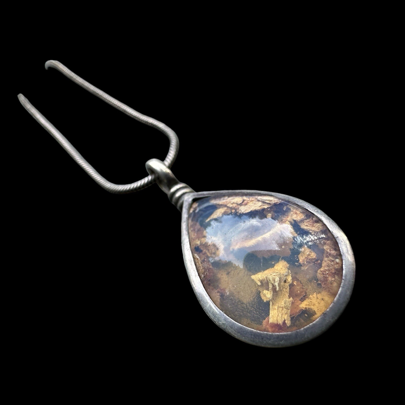 Natural Australian Boulder Opal Pendant Sterling Silver Necklace Micky Roof