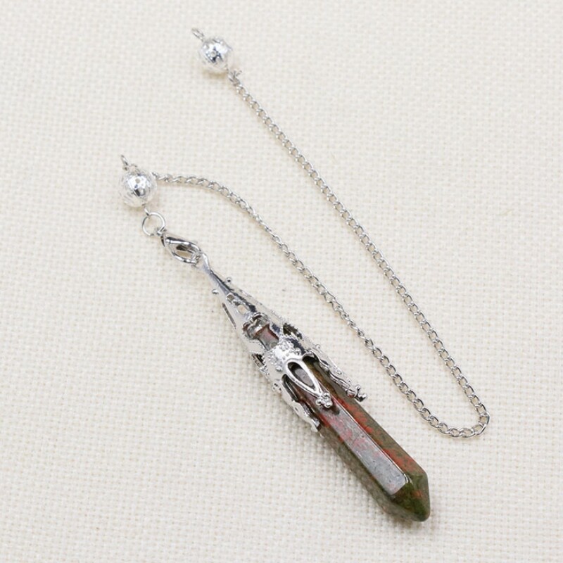 Natural Flower Green Hexagonal Pyramid Pendant Pendulum JewelryMakingAccessories