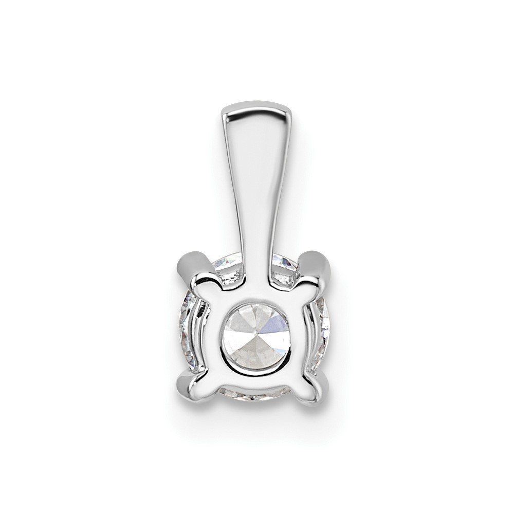14k White Gold 1/2 Ct Lab Grown Diamond VS+ F+ Round Four Prong Pendant