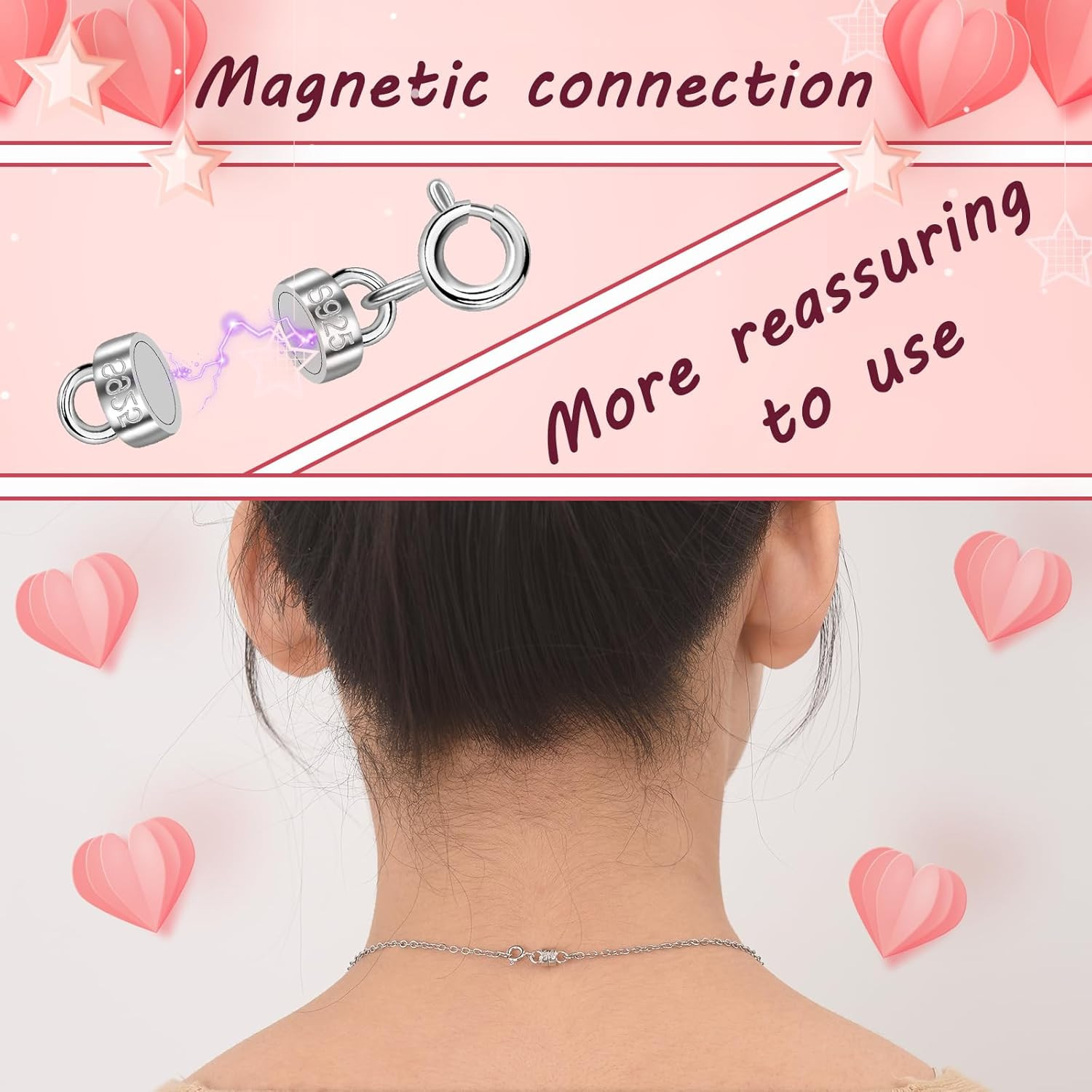 925 Sterling Silver Magnetic Necklace Clasps and Closures Min Magnetic Clasps fo