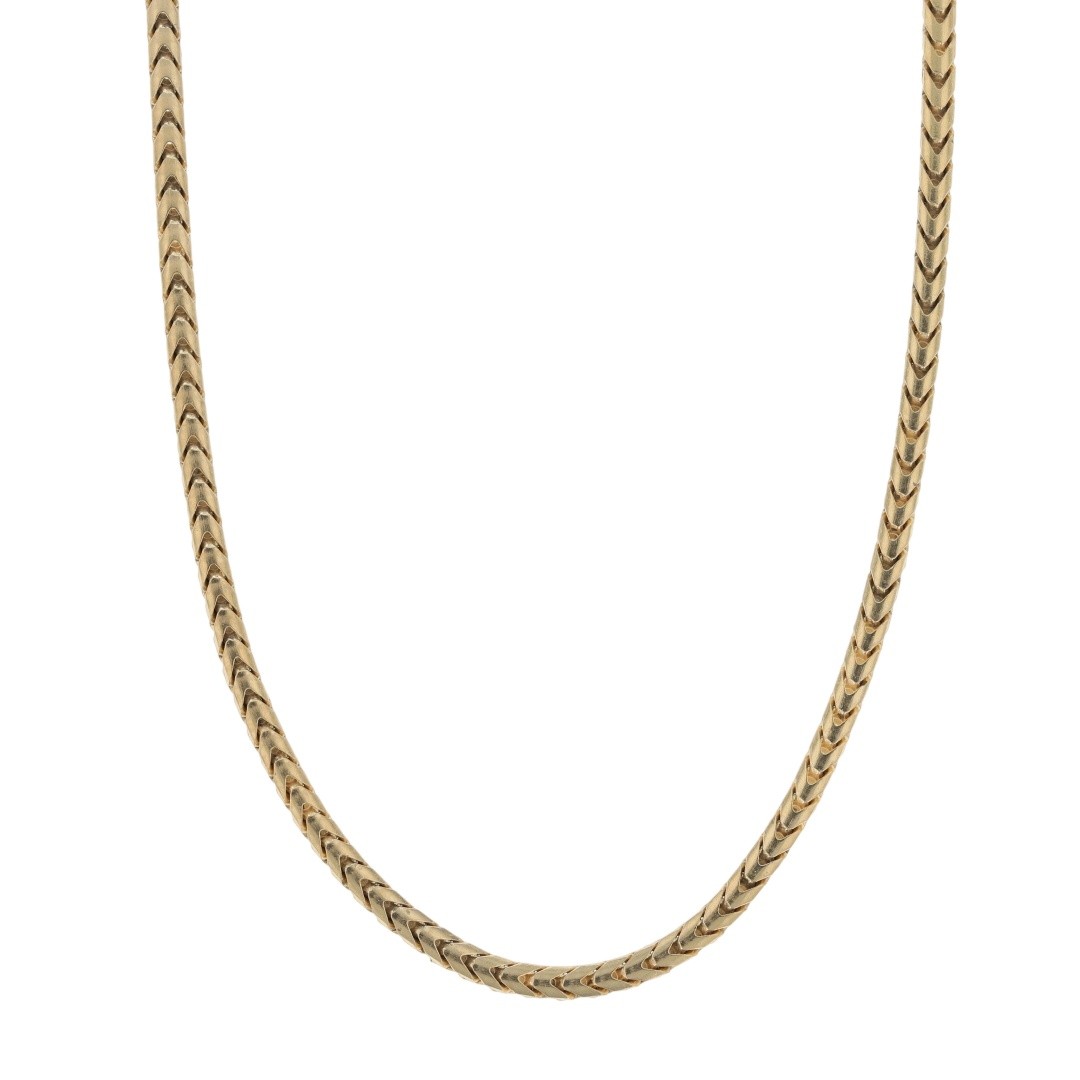 2.2mm Franco Link Chain 22″ Necklace 14k Yellow Gold 17.92 Grams
