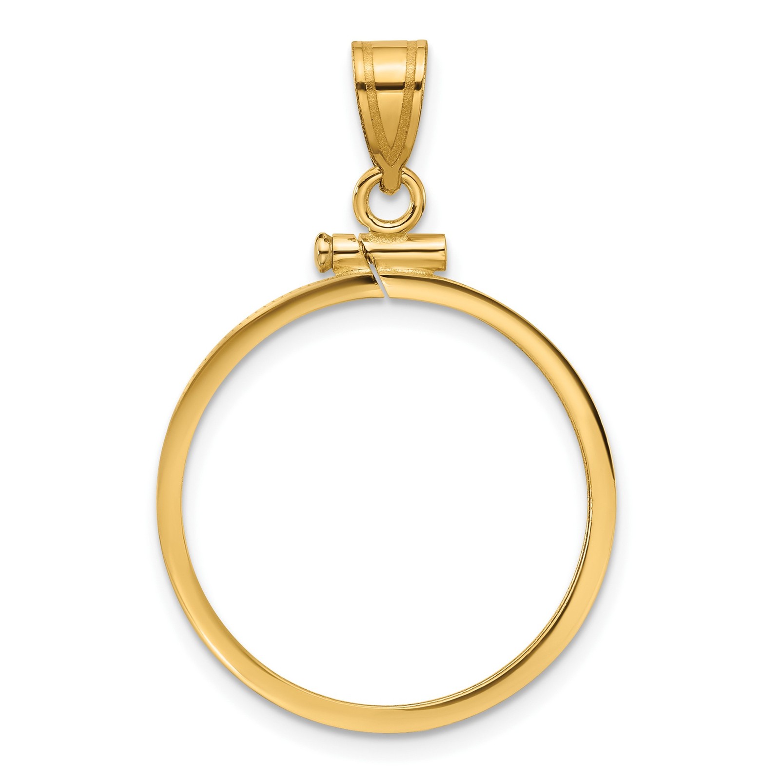 1/4 oz $10 American Gold Eagle Coin Bezel 22mm Reeded Prong 14k Yellow Gold