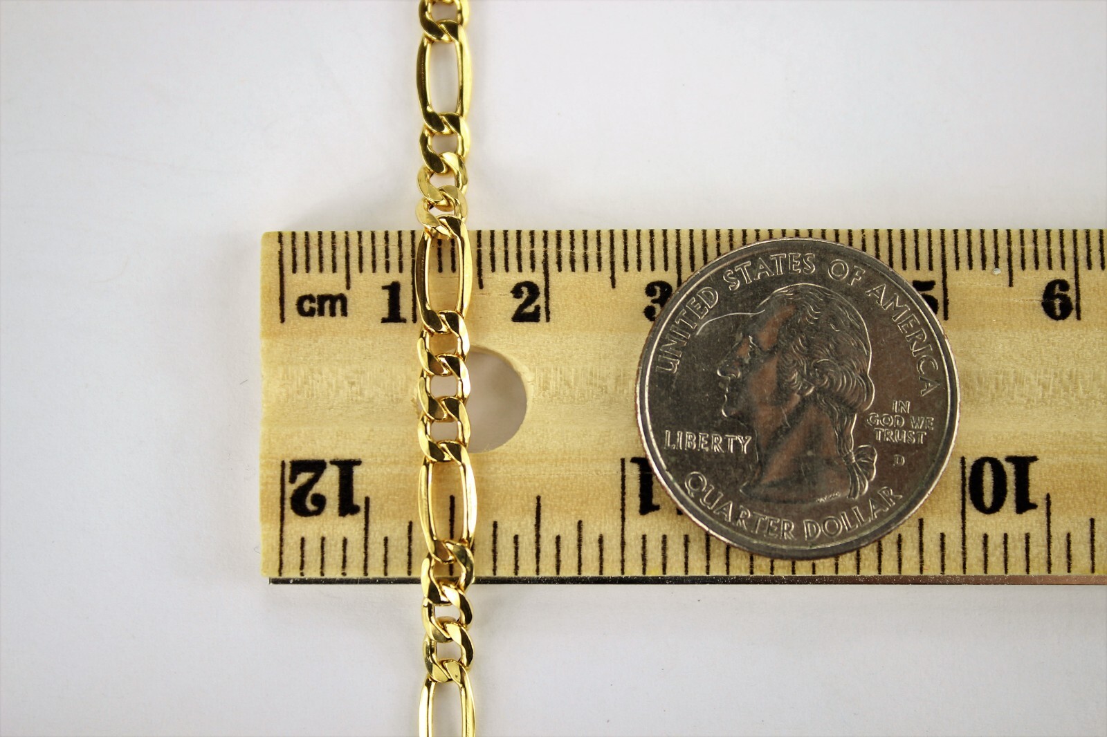 10k Yellow Gold 2mm-5.5mm Figaro Link Chain Necklace Bracelet 7″-30″ Hollow