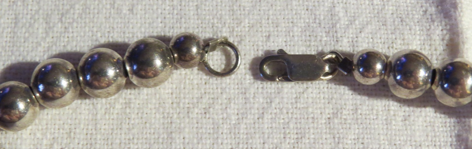Vtg Navajo Pearls Sterling Silver Ball Bead Necklace 16″ Choker 925 Strand 22.4g