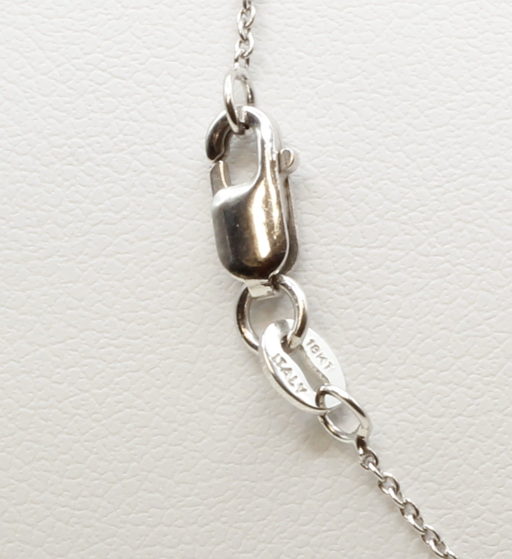 Roberto Coin Tiny Treasures Natural Diamond “D” 18k White Gold 18″ Necklace