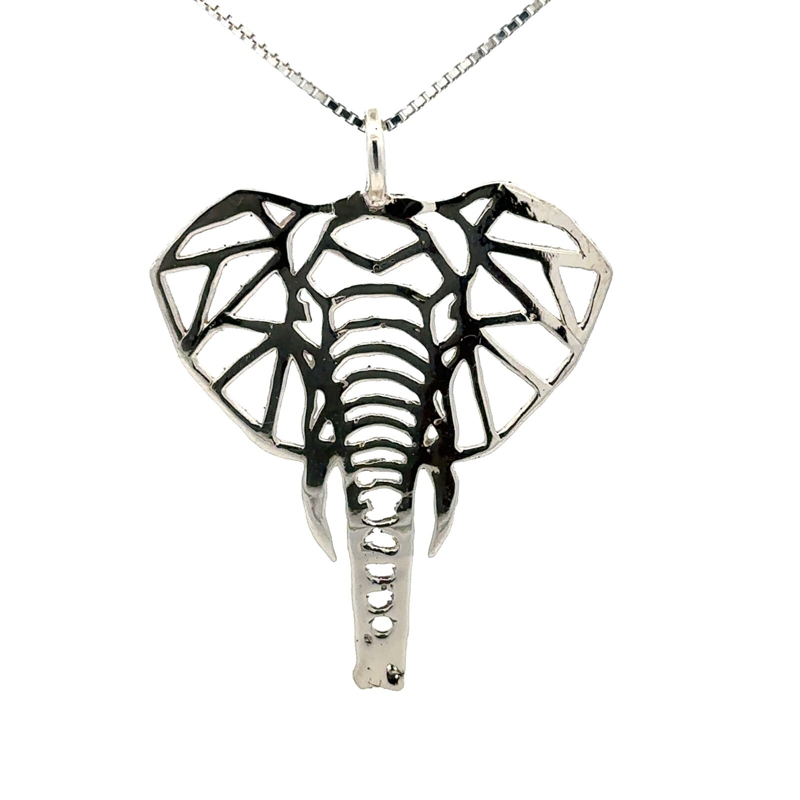 Sterling Silver Handmade Elephant Pendant (1 1/2 x 1 3/4 Inch)