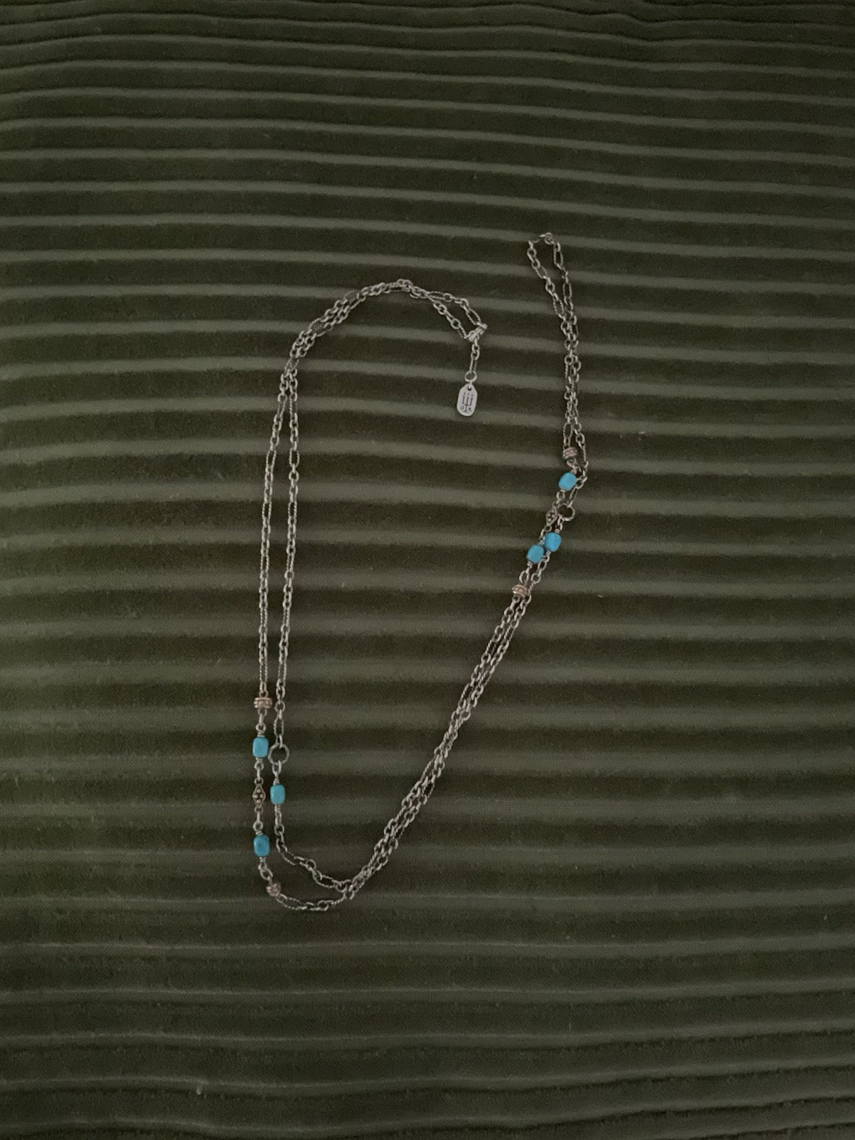 James Avery HTF Turquoise and Bronze Sterling Silver Long Necklace Retired 925