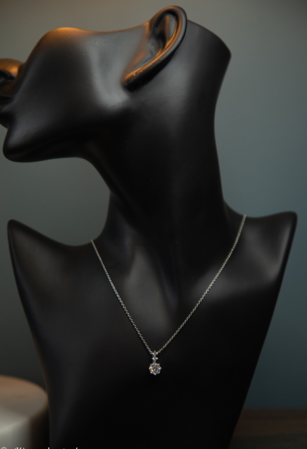 1.00 CTW Moissanite Necklace. Silver-Plated. 74).