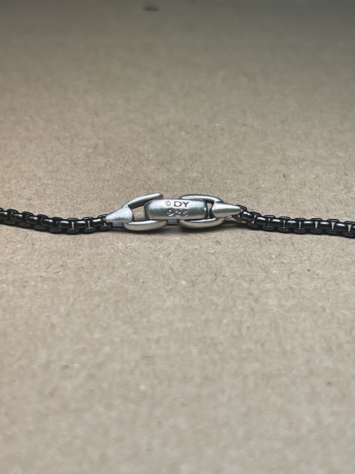 David Yurman Smooth Amulet Box Chain Necklace In Darkened Stainless Steel, 2.7mm